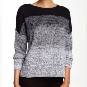 Vince Black Ombre Marled Cotton Pullover Sweater Size XXS